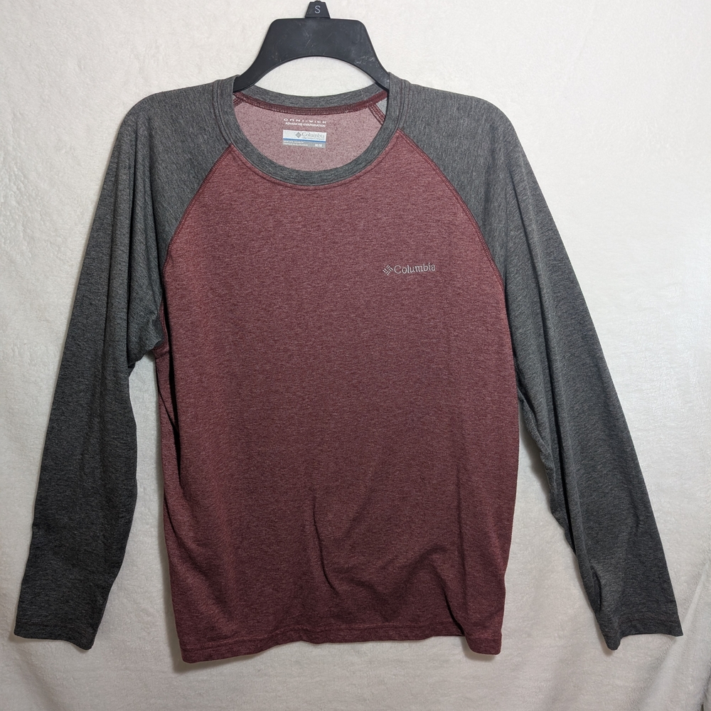 Columbia Men's Two-Tone Long Sleeve Shirt - Red and Gray